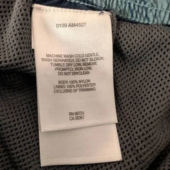 ⭐Columbia Men's Swim Shorts Blue Navy Palm Print Hidden Pocket Size Medium⭐ - Picture 9 of 12